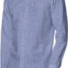 Tommy Jeans Tjm Linen Blend Shirt Camicia, Blu (Twilight Navy C87), Small Uomo