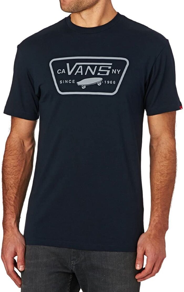Vans Full Patch T-Shirt, Blu (Navy Frost Grey Hlv), Small Uomo