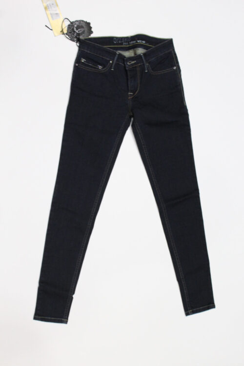 Jeans pantalone donna Construction Zero MOREA LN001 2471 blu denim scuro, elasticizzato, tg 30 (44) chiusura zip