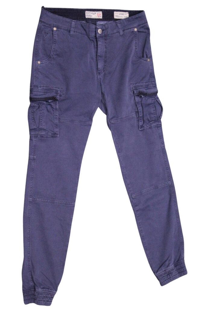FIFTY FOUR pantalone uomo elasticizzato art Faruk 00 G523 tg 34/48 Blu black scuro