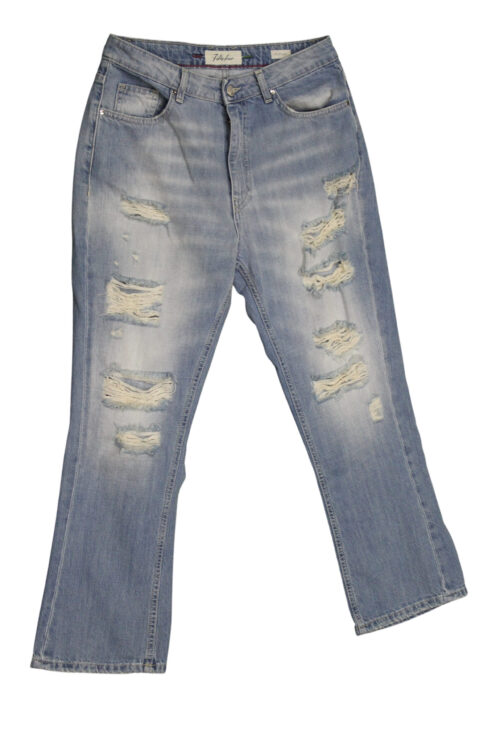 FIFTY FOUR jeans donna non elastico con strappi art Skate 00 J938 tg 26/40 Blu chiaro