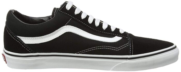 Profilo destra Vans Old Skool Leather Sneakers basse Unisex Adulto, Nero (Black/White)