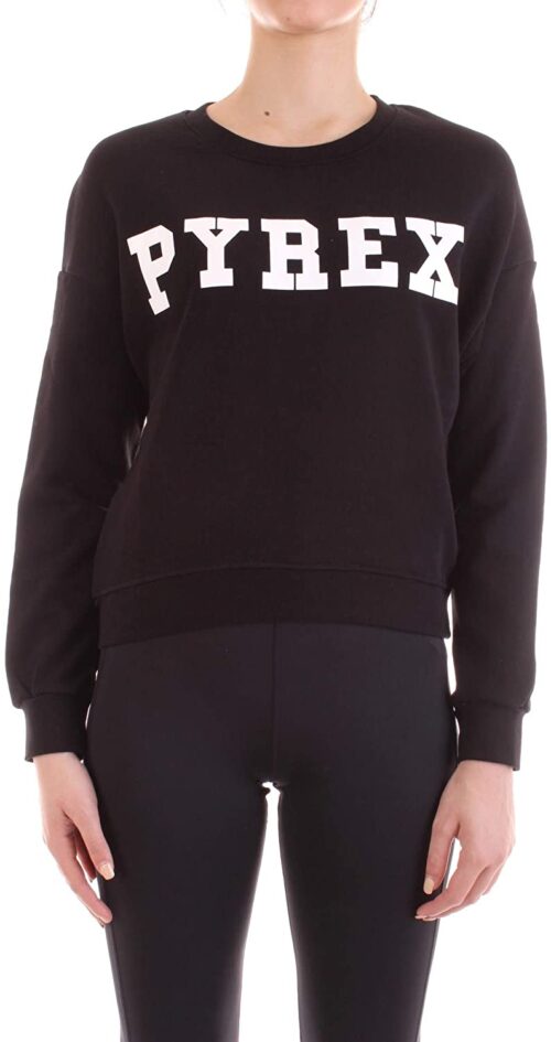 Pyrex Felpa Donna Crop Girocollo Nero