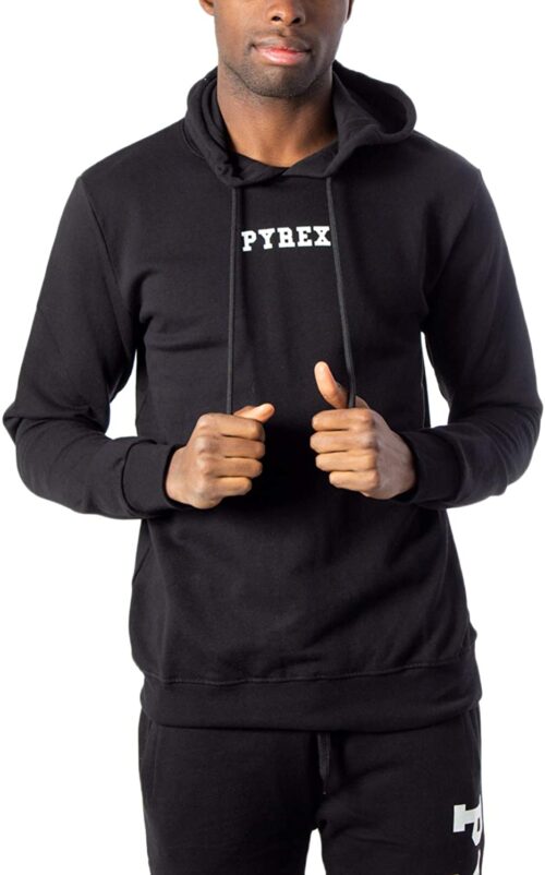 Pyrex Felpa con Cappuccio Uomo Logo Piccolo 40894 XS Nero