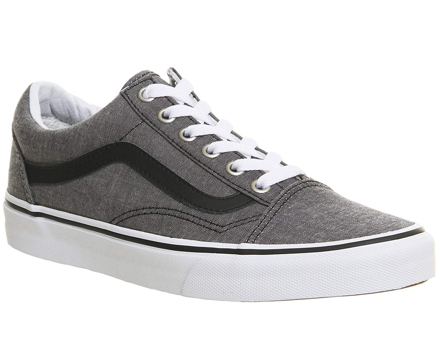 Vans Scarpe da ginnastica in tela nera Vecchio Skool Chambray 6 REGNO UNITO Chambray Nero