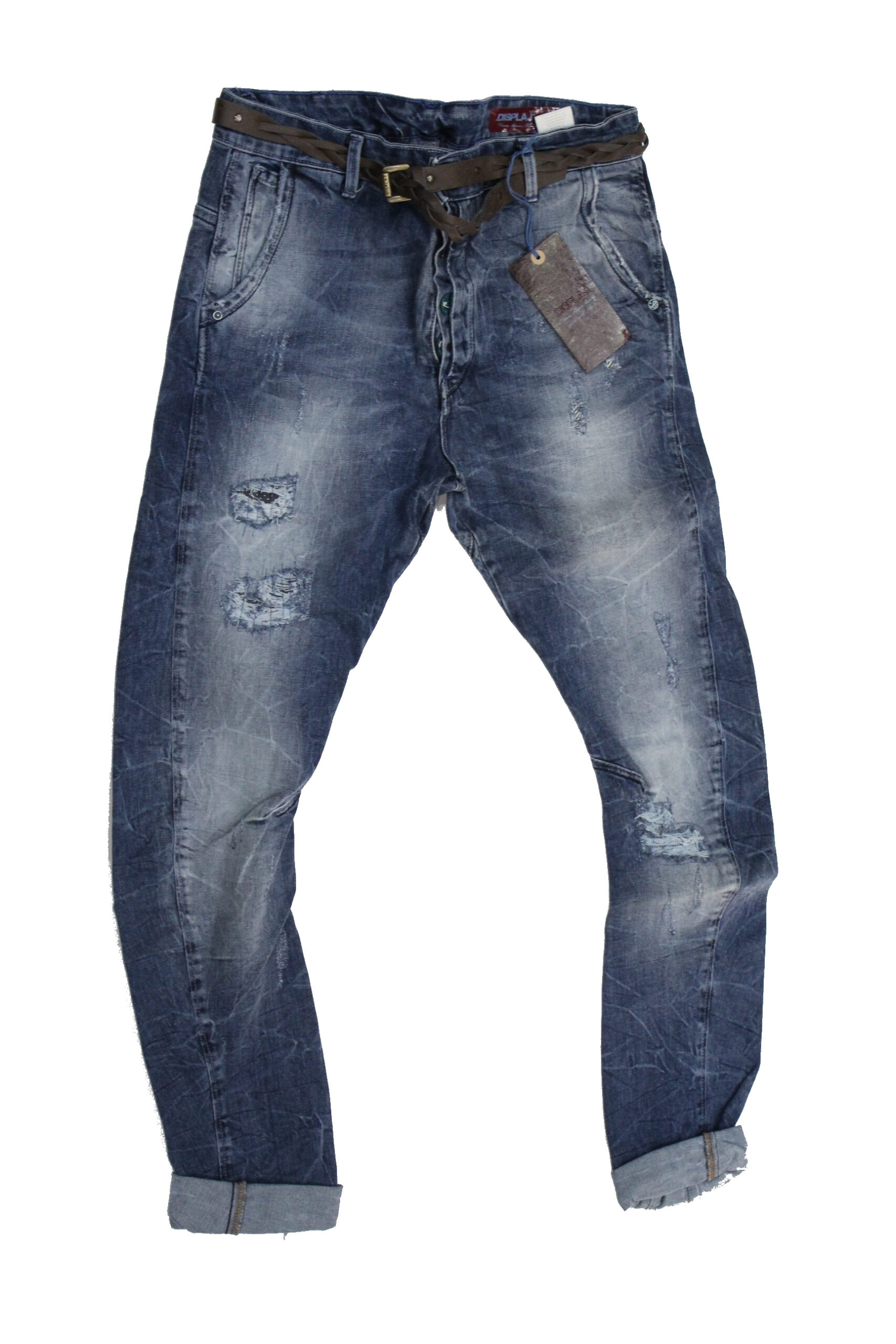 Displaj Jeans uomo Mod Alfred tg 46 blu denim stone washed leggermente elasticizzato