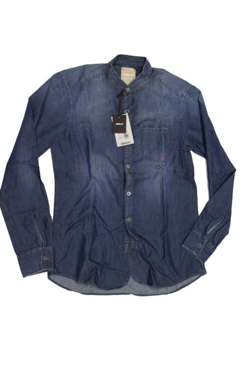 Displaj camicia uomo Mod Rue B4 tg L Blu Denim collo alla coreana