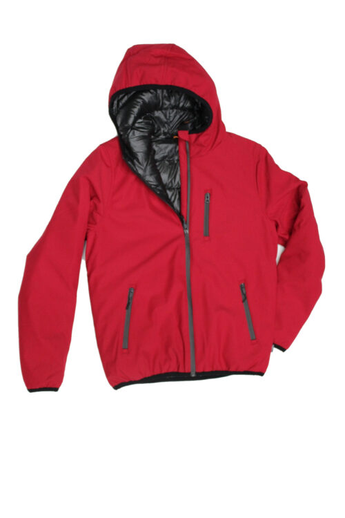 TREZ Giubbotto uomo corto con cappuccio mod Gregg tg M Rosso