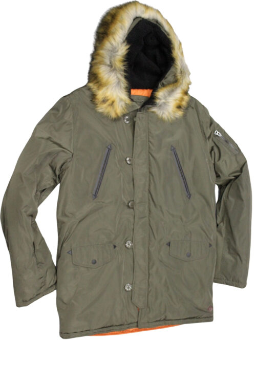 TREZ Parka uomo con pelliccia sintetica mod GUM-3870 tg XXL Verde