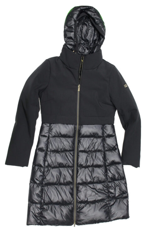 YES ZEE Giubbotto Donna con cappuccio staccabile O061-L200 tg XS Nero