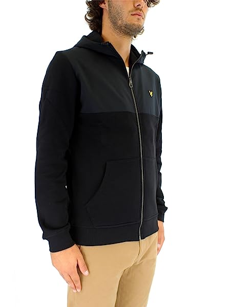 Lyle & Scott Uomo Felpa con Cappuccio E Zip in Jersey Softshell - immagine 5