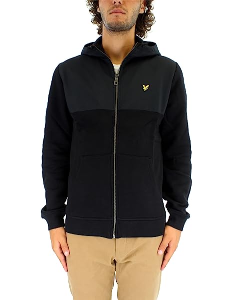 Lyle & Scott Uomo Felpa con Cappuccio E Zip in Jersey Softshell