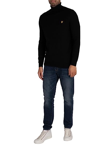 Lyle & Scott Uomo Maglia Collo Alto, Nero - immagine 5