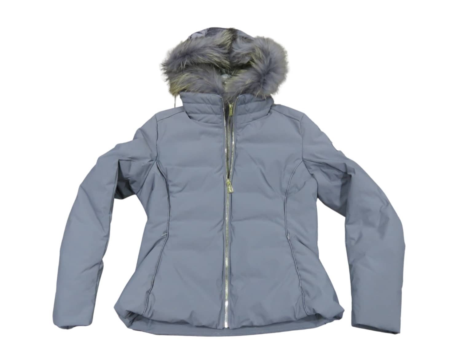 YES ZEE giubbino piumino donna corto con cappuccio e pelliccia J051Q800 col grigio