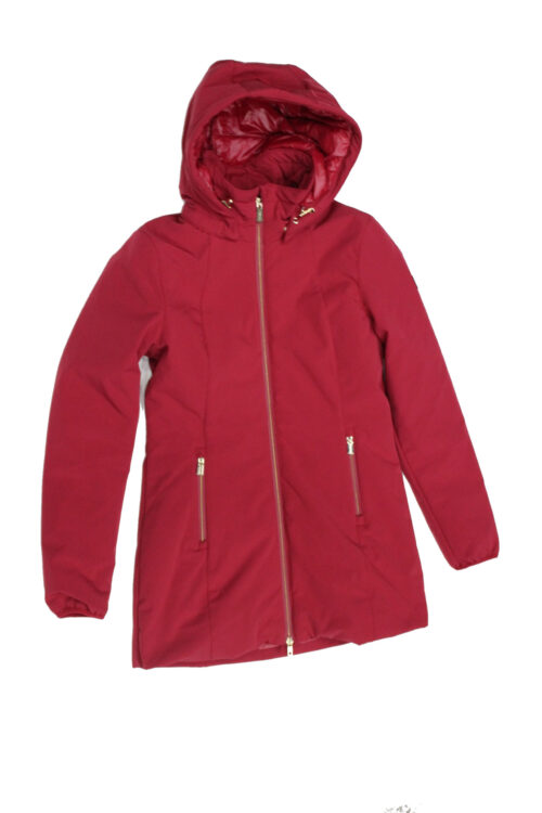YES ZEE Parka piumino donna con cappuccio O047 L300 tg XL col Rosso