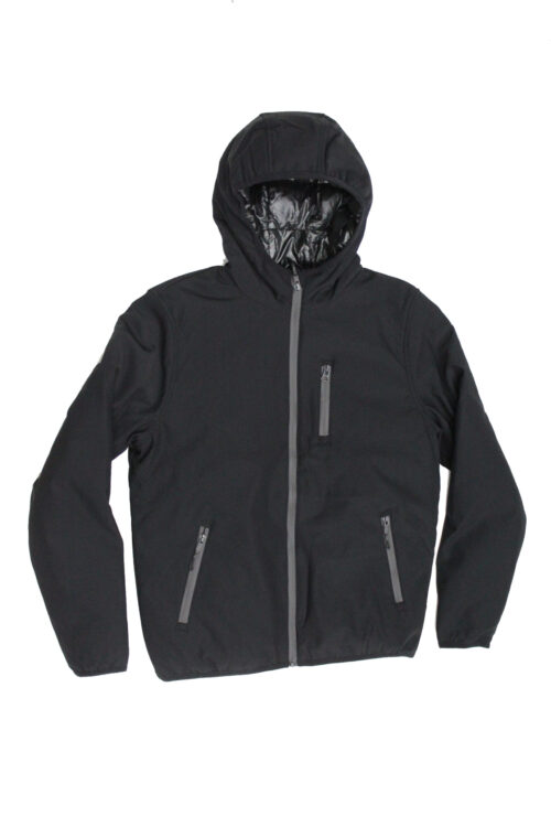 TREZ Giubbotto uomo corto con cappuccio mod Gregg tg M Nero