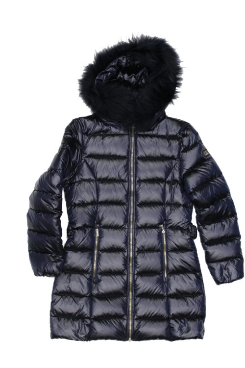 YES ZEE Giubbotto Donna con cappuccio O041 O900 tg XL Blu semilucido